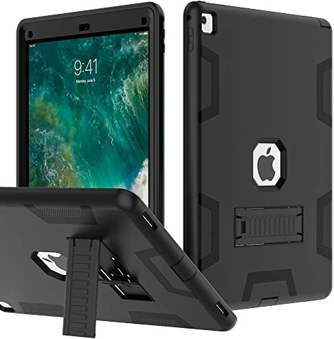 Puxicu Funda para iPad Pro 12.9 2017/2015 (modelo antiguo, 1ª y 2ª generación), resistente protección, funda para iPad Pro de 12.9 pulgadas (modelo: A1584 A1652 A1670 A1671), color negro