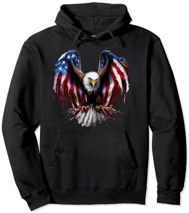 US Flagge als Adler - USA Flagge Pullover Hoodie