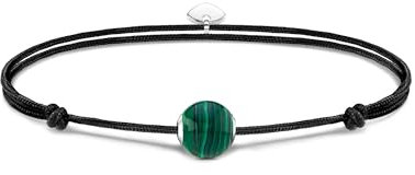 THOMAS SABO Armband Karma Secret mit grünem Malachit Bead 925 Sterlingsilber, Nylon