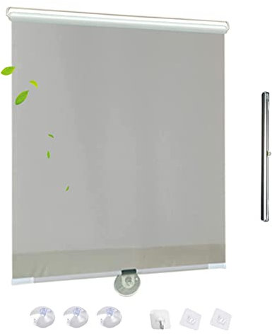 KOOEIN Tende a Rullo oscuranti Retrattile, Tende Parasole, Tende Avvolgibile con Ventose per finestre/Porte, Tende Regolabili, 30-76 cm di Larghezza Tenda Isolamento Termico,Grey-50x125cm/20x49in