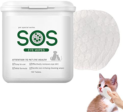 Rianpesn 100 lingettes nettoyantes pour les yeux et les oreilles pour chiens, lingettes nettoyantes pour les yeux et les oreilles, lingettes douces pour chiens