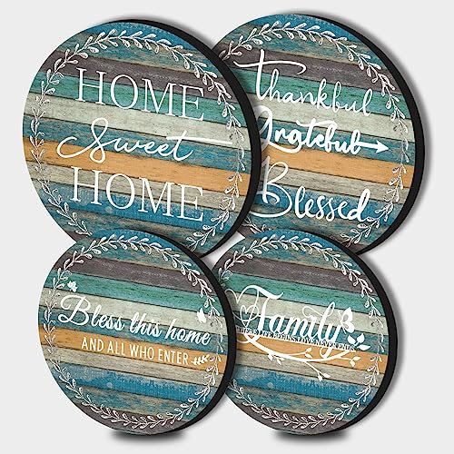 Walarky Family Electric Stove Burner Covers, Set of 4 Round Stove Burner Covers, 8 and 10 Inch, Gas Stove Burner Covers, Metal Stove Burner Cover, Rustic Style Cooktop Decorative