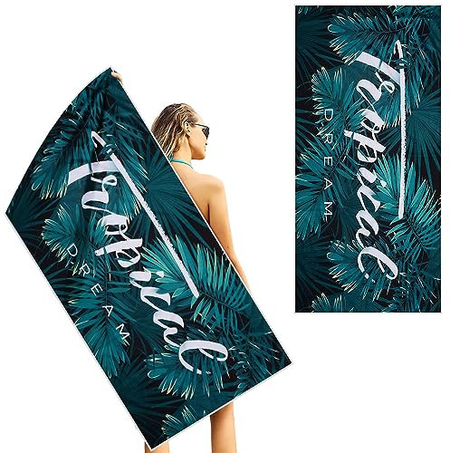 JARAGAR Strandtuch, Super Saugfähige Sandproof Microfaser Handtücher Groß für Reisen Pool Schwimmen Bad Camping Yoga 29 X 59 Zoll Doppelseitiges Nähen Vlies