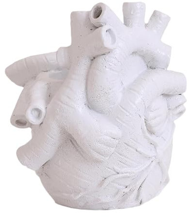 Fukamou Herz Vase Anatomisches Blumentopf, Vasenharz Dekorative Blumevase, Anatomische Herzstatue Pflanzer Dekorativ Für Mittelstücke Tabellenschmuck en