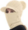 Rayson Kapuzenschal Damen Wintermütze mit Schirm Fleece Gefüttert Strickmützen 3 In 1 Verstellbarer Gesichtsschutz Balaclava für Damen(Beige, Einheitsgröße)