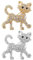 The Lord of the Tools 2pcs Broche Chat Incrustée de Diamant Broche Chat en Cristal Broche Chat Strass Alliage Strass Broche de Vêtements en Forme de Chat Broche, Or et Argent