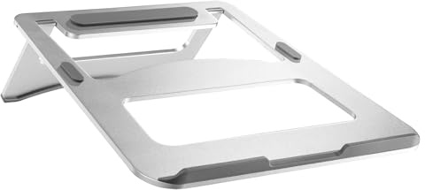 my wall HT19L Laptop Ständer, Notebook Ständer, Faltbar, Tragbar, Notebook Ständer Aluminium, Silikonpads, Laptop Ständer belüftet, MacBook Air, Dell, alle Laptops von 11“ - 15“
