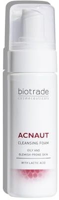 Biotrade Acnaut Reinigungs-Schaum gegen Unreinheiten mit Milchsäure – Sanfter Schaumreiniger Gesichts-Waschmittel für ölige & zu Unreinheiten neigende Haut – Klärt Poren & Mildert Unreinheiten 150 ml