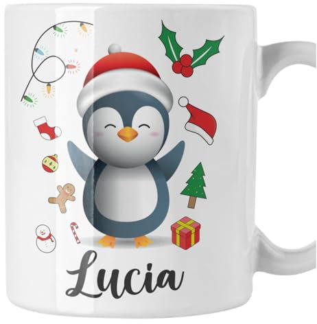 Tazza Natale divertente PERSONALIZZABILE con nome Pinguino Mug 11 oz Idea regalo