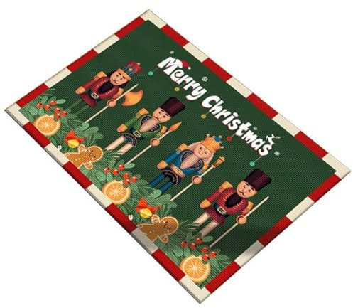 Christmas Doormat Nutcracker Merry Christmas Non-slip Rugs Carpet Floor Door Mat for Entrance Living Room Bedroom Xmas Home Décor Party Supplies