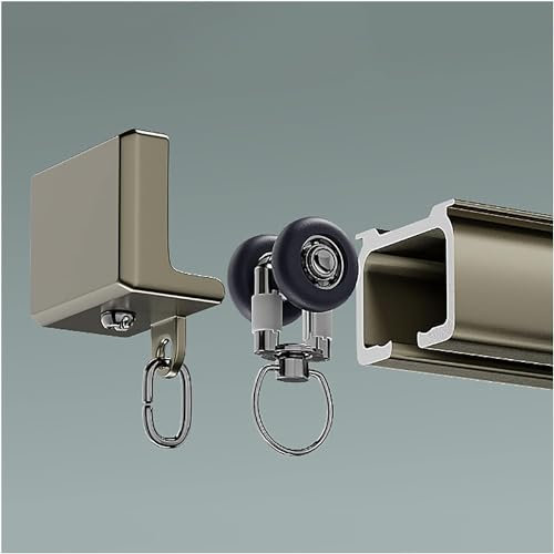 DECAKE Vorhangschiene, Aluminium-Vorhangschiene, Wandmontage/Deckenmontage für den Innen- und Außenbereich, robuste, Dicke, gerade verschiebbare Gardinenstange für hohe Fenster oder schwe