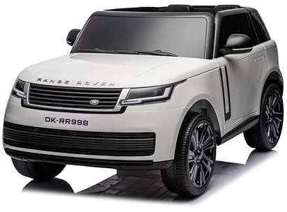 FINOOS Elektroauto Enfànt Range Rover, 12 V, mit Fernbedienung mit 2,4 GHz, 4 x Motor 12 V, 45 W, 1 bis 6 Jahre (weiß)