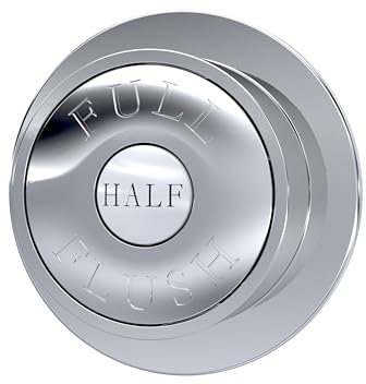 Balterley Dual Toilet Flush Button, Traditional Round Head Dual Push Button Toilet Flush System Replacement for Cistern, Push Buttons Replacement for Bathroom Cistern Toilets - 72mm (Chrome)