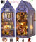 Morefün Magic Book Nook Kit Mit Staubschutzhülle,DIY Miniatur Haus Mit Musik und LED LichtHolz Puppenhäuser, 3D Puzzle Bücherecke Bücherregaleinsatz Diorama (Gesellschaft für magische Forschung)