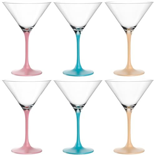LEONARDO HOME Brera 046982 Lot de 6 bols à cocktail lavables au lave-vaisselle - De qualité supérieure et modernes - Verres à cocktail tendance et colorés pour la maison et les fêtes - 230 ml