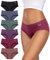 TANSTC Damen Unterhosen Baumwolle 6er-Pack Hipster Slips, Niedrige Taille & Stretch, Atmungsaktiv - Damen Slips Mehrpack M