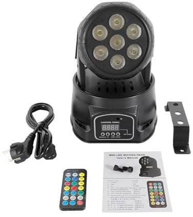 Moving Head Licht, Stage Lights mit Fernbedienung und LED-Anzeige Bildschirm, 7 * 10W 4in1 LED-Perlen, Mehrere Arbeitsmodi, für Hochzeiten, Geburtstagsfeiern, Bars, Konzerte, KTV, Konzerte