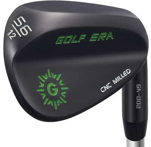 Golf Era Premium Wedge – Premium golfwedge-set eller individuell 50/52/54/56/58/60 – CNC-fräst yta för mer spin – Golf Gap Wedge Sand Wedge Lob Wedge (Svart, RH 56 grader)