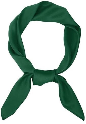 JasGood Damen Seidentuch Seide Leicht Eleganter Seidenschal Damen Bandana Halstuch Kopftuch Schal Vielseitiges Seidenschal für Frauen,Dunkelgrün