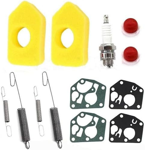 Daaxing Lawn Mower Service Kit,Fit For Briggs & Stratton Classic Sprint Engines Lawn Mower Repair Kit,2 Air Filter + 2 Primer Bulb + 2 Set Spring + 2 Set Diaphragm Gasket + 1 Spark Plug