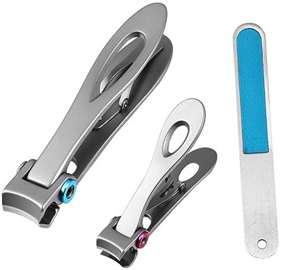NOLITOY 3 Pièces Coupe-ongles Et Lime à Ongles En Acier Inoxydable Outil à Main Coupe-ongles Professionnel