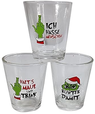 TOPCENT Festtagsmuffel Schnapspinnchen, Schnapsgläser, 4cl, 3er-Set