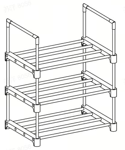SONGMICS Zapatero de 3 Niveles, Zapatero de Metal, Organizador de Zapatos, para 3-6 Pares de Zapatos, Apilable, Pasillo, 30 x 42,5 x 54,5 cm, Negro LSA003B01