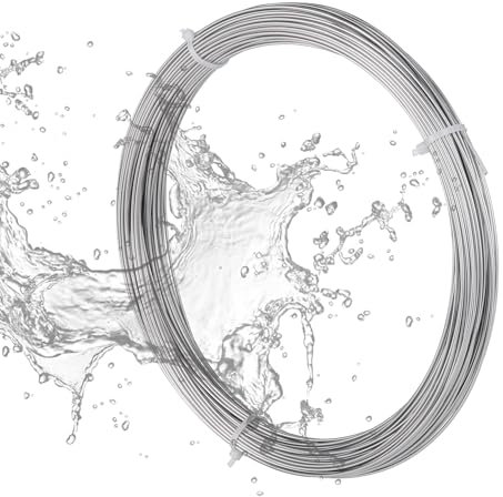 KWOKWEI 304 Edelstahldraht 50 Meter, Ø 1 mm Silber Modellierdraht, harter Draht, gerader Draht, Basteldraht Rostfrei Edelstahl für DIY-Bastelarbeiten Gartenverkabelung