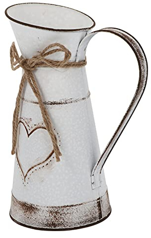 Balacoo Decorative Heart-shaped Metal Flower Vase Rustic Floral Arrangement Bucket Vintage Style Planter for Home Office Garden Decor for Bouquets Centerpieces