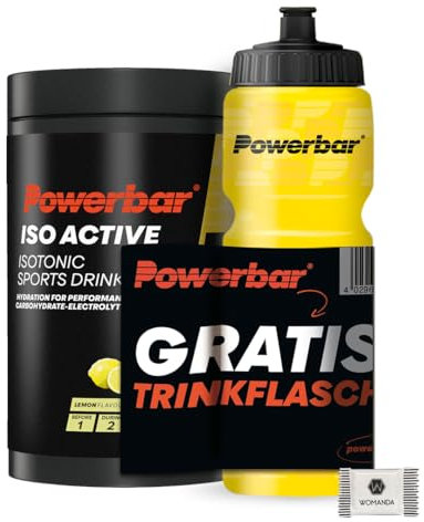 Powerbar Promo | IsoActive Sports Drink Lemon 600g | 750ml Trinkflasche | C2MAX Carb Mix | Vegan | Ausdauersport |