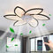 JIINOO Ceiling Fans with Lights and Remote, Modern Dimmable LED Ceiling Fans with Lamps, Silent Adjustable Wind Speed Reversible Motor for Living Room, Bedroom, 78 cm Black