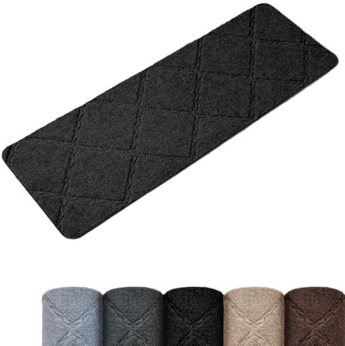 Homwiz Treppenstufen Matten, Stufenmatten Selbstklebend Innen 15 Stück, Treppenstufen Antirutsch Zuschneidbar Wiederverwendbar für Schützen Sie Haustiere, Senioren Kinder (Schwarz, 55cm x 19cm)