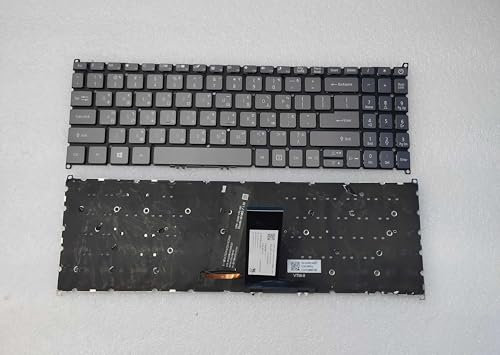 JYJYGDM Pièces d'ordinateur Portable Nouveau Taiwan for Acer Aspire A315-42G A315-54K A315-55G SF315-51G NoBacklight Gris Blanc Impression Ordinateur Portable Clavier D'ordinateur Portable