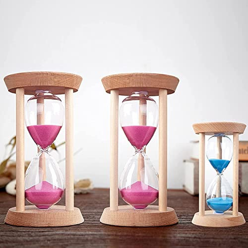 VDLLQYN, Lot de 3 sabliers colorés Anti-Chute, for la Cuisine, l'apprentissage des Enfants, décorations,Sablier de Sable(Blue,(5+10+30) Minutes)