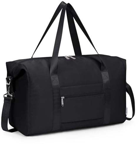 Narwey Ryanair Handgepäck 40x30x20, Klein Sporttasche Reisetasche Handgepäck Tasche Flugzeug für Damen, Travel Bag Weekender Herren 20L (Schwarz)