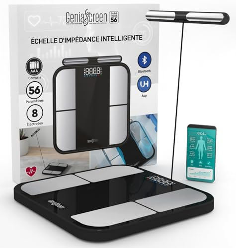 Balance Pese Personne Connectée Bluetooth GeniaScreen SolidTrack Max 180Kg