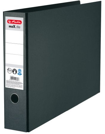 Herlitz 10397073 Ordner maX.file Hartpappe A3quer, 7,5cm, Farbe schwarz