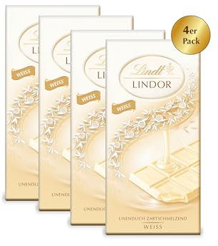Lindt & Sprüngli Lindor weiss, 4er Pack (4 x 100 g)