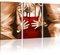 Mann und Frau: Der Tanz Wandbilder Kunstdruck Schwarz-Weiss Rot - 135x80 cm 3-Teilig: Mehrfarbig