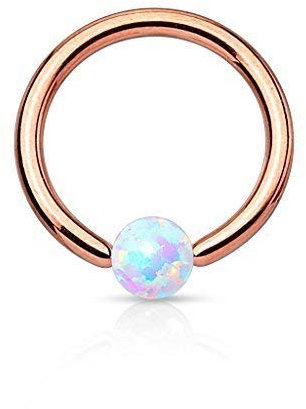 Tapsi´s Coolbodyart® Ball Closure Ring Edelstahl Chiurgenstahl Opal Rose Gold