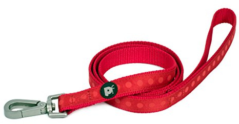 Petface Tonal Dots Print Nylon Dog Lead, Medium, Red (Pack of 1) | Durable Nylon Material, Stylish Tonal Dots Design, Metal Snap Clip, for Medium Breeds