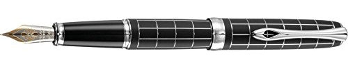 DIPLOMAT D40101018 A plus Rhomb Guilloche lapis Füllfederhalter mit 14 ct Breitfeder, schwarz