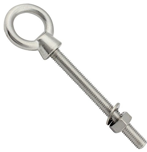 SC-Normteile Augbolzen mit metrischem Gewinde M8x80 SC8267 A4-1 Stück | Ringschraube - Gewindelänge: 80 mm - rostfreier Edelstahl A4 (V4A) - Ösenschraube, Augschraube - Modell SC8267