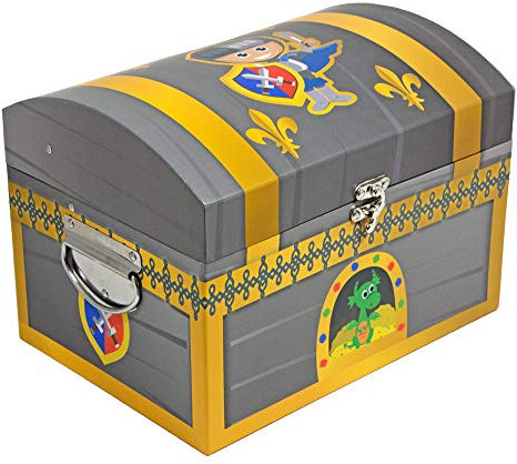 Das Kostümland Ritter Schatzkiste - Mittel - Schatztruhe Dekoration für Geburtstag, Hochzeit oder Mottoparty - Box Truhe Kiste für kleine und große Ritter