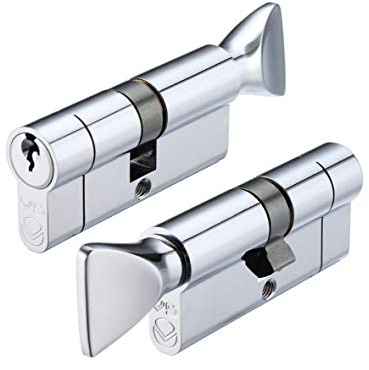 5 Pin V5 70mm Euro Cylinder and Turn Door Lock Zoo Hardware (Polished Chrome)