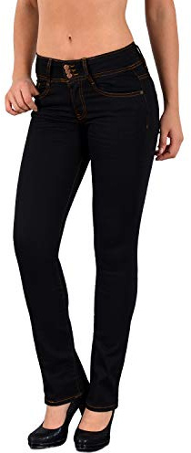 ESRA Bootcut Jeans Damen Low Waist Jeans Damen Stretch Schlaghose bis Übergröße B200