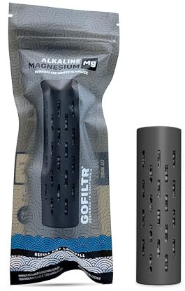 GOFILTR Infusor de agua alcalina de magnesio – 9.5 pH + electrolitos para cualquier botella de agua/jarra pequeña, 750 recargas/3 meses, infusor de agua mineral ionizada (1 paquete)