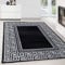 Teppium Moderner Kurzflor Teppich Wohnzimmer 160x230 cm Schwarz - Teppich Waschbar, Mäander-Design, Pflegeleicht und Weich - Ideal für Schlafzimmer, Esszimer und als Küchenteppich
