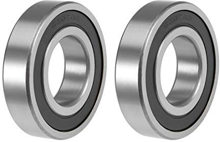 sourcing map 2Stk Rillenkugellager 6207-2RS Z2 Doppelt Geschirmt Kohlenstoffstahl 35mm X 72mm X 17mm