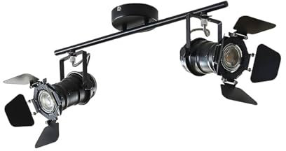 Lindby Deckenlampe Tilen (Vintage, Industriell) in Schwarz aus Metall (2 flammig GU10) - Deckenleuchte Lampe Wohnzimmerleuchte